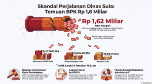 BPK Temukan Kelebihan Bayar Perjalanan Dinas Rp1,6 Miliar di 10 OPD Kepulauan Sula